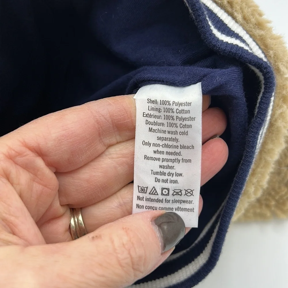 Janie and Jack Teddy Bear Fleece Jacket 0-3M Neutral Cozy Sherpa